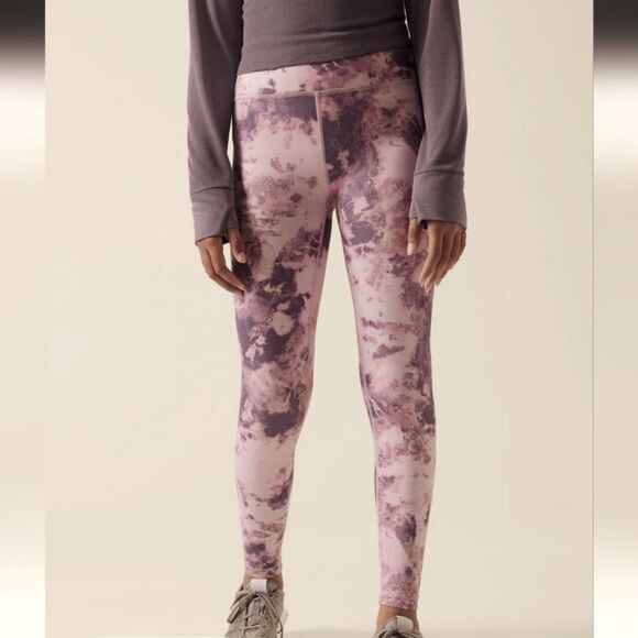 Athleta Girls High Rise Printed Chit Chat Tight, Size XL/14, Moonstone Pink, NWT - Picture 3 of 12